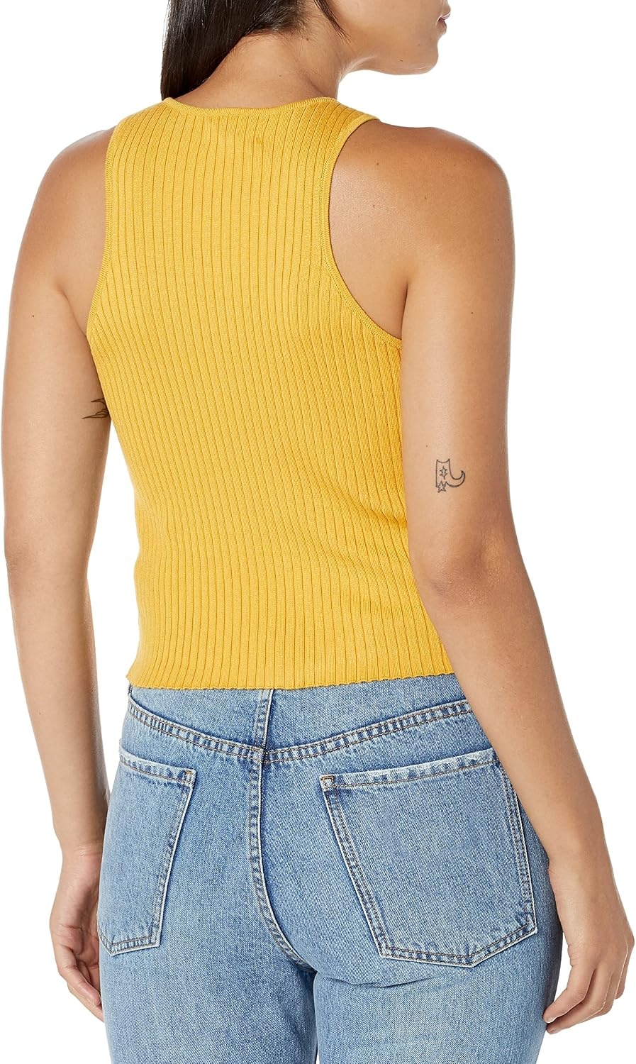 image:imageCalvin Klein Womens Ribbed Scoop Neck Button Tank TopGolden