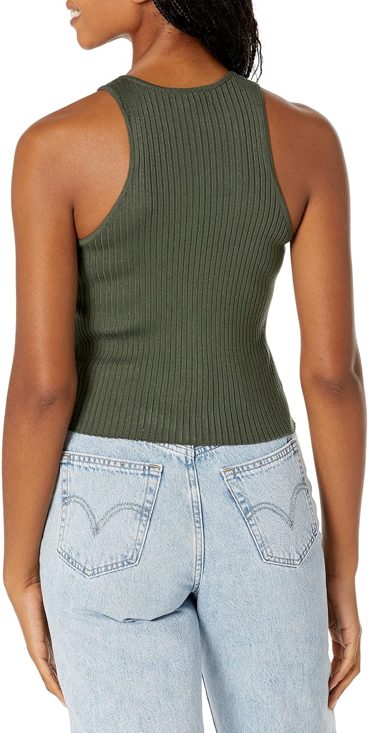 image:imageCalvin Klein Womens Ribbed Scoop Neck Button Tank TopThyme