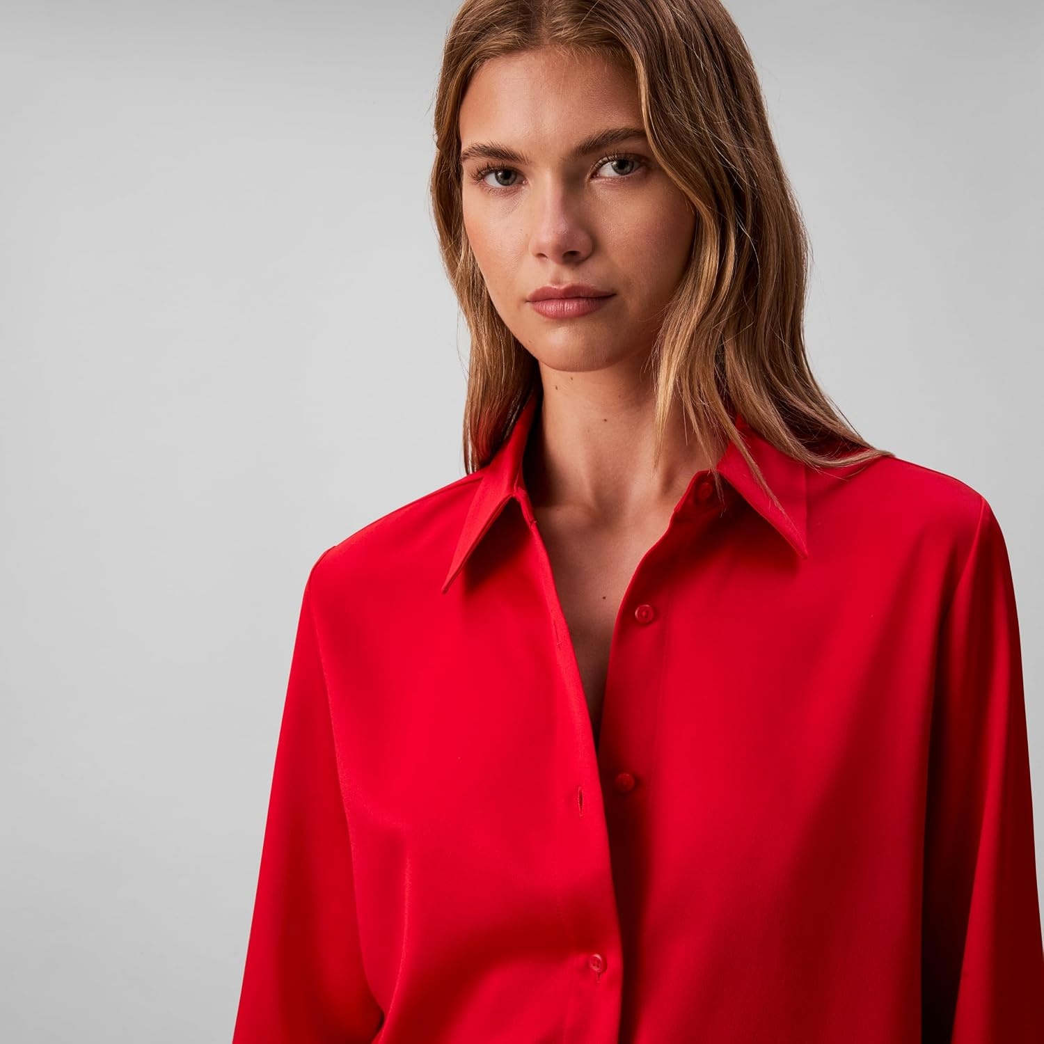 image:imageCalvin Klein Womens Satin ButtonDown ShirtAdrenaline Rush