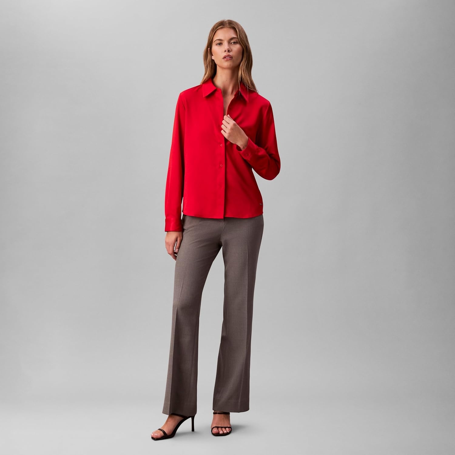 image:imageCalvin Klein Womens Satin ButtonDown ShirtAdrenaline Rush
