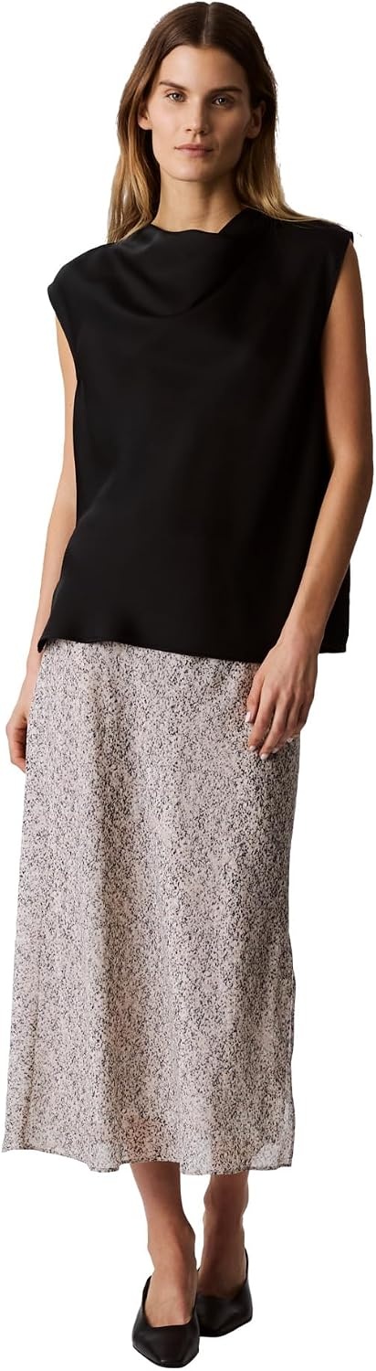 image:imageCalvin Klein Womens Satin Cowl Neck BlouseBlack