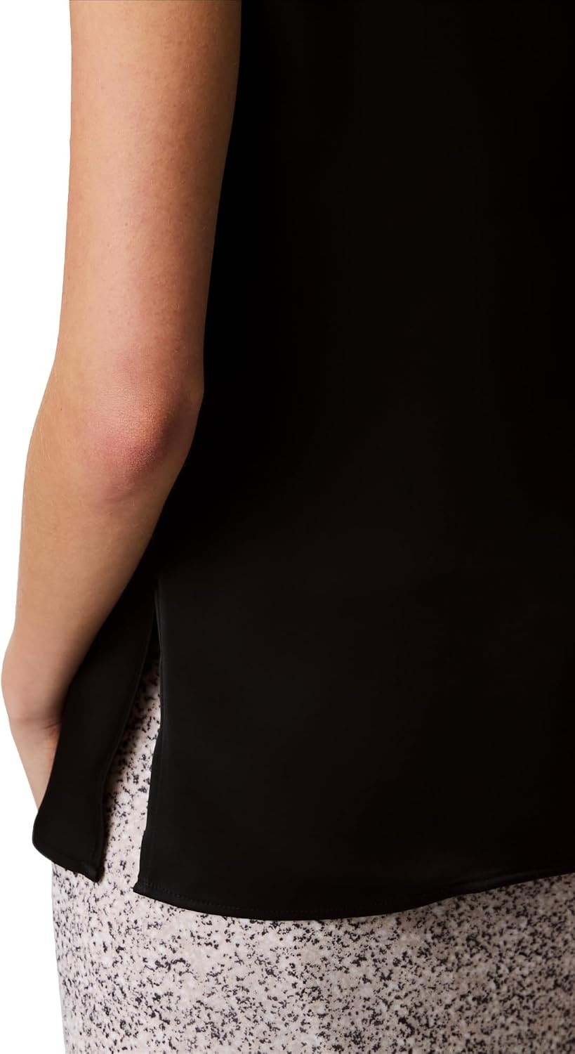 image:imageCalvin Klein Womens Satin Cowl Neck BlouseBlack