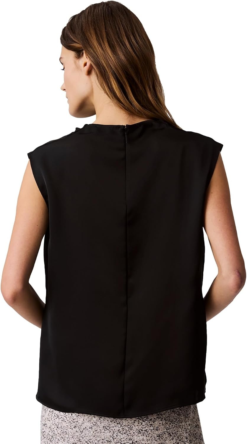 image:imageCalvin Klein Womens Satin Cowl Neck BlouseBlack