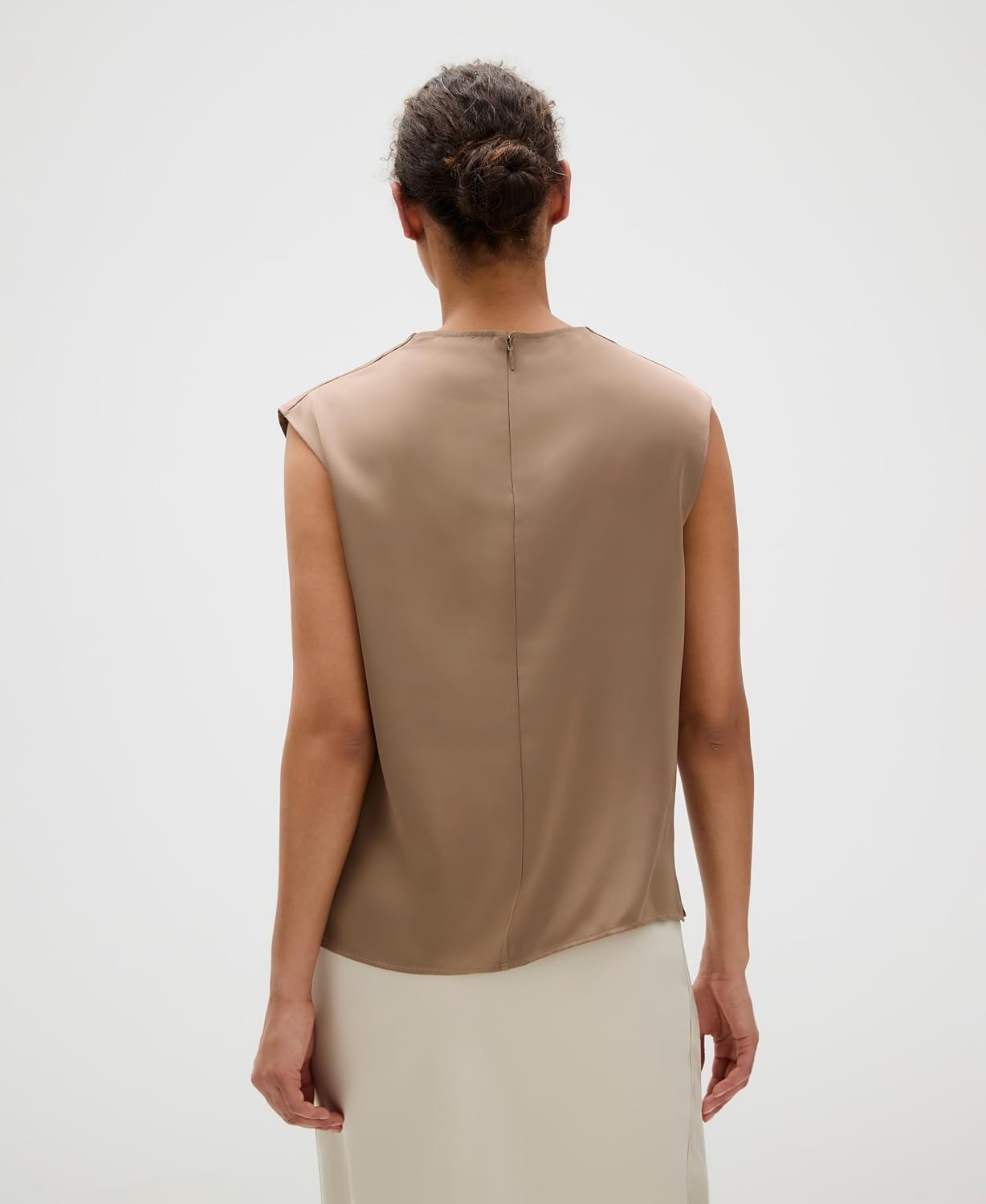 image:imageCalvin Klein Womens Satin Cowl Neck BlouseFossil
