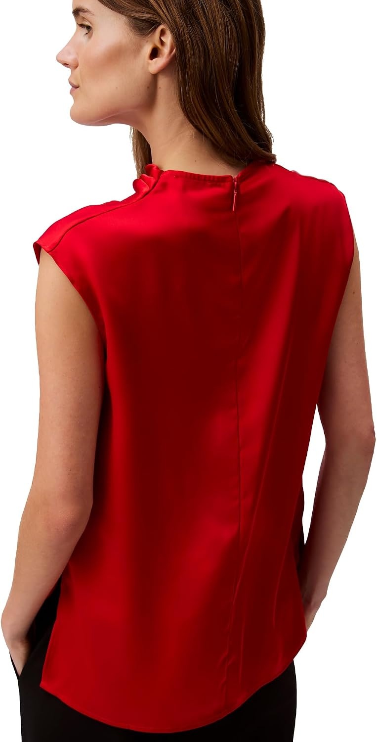 image:imageCalvin Klein Womens Satin Cowl Neck BlouseGoji Berry
