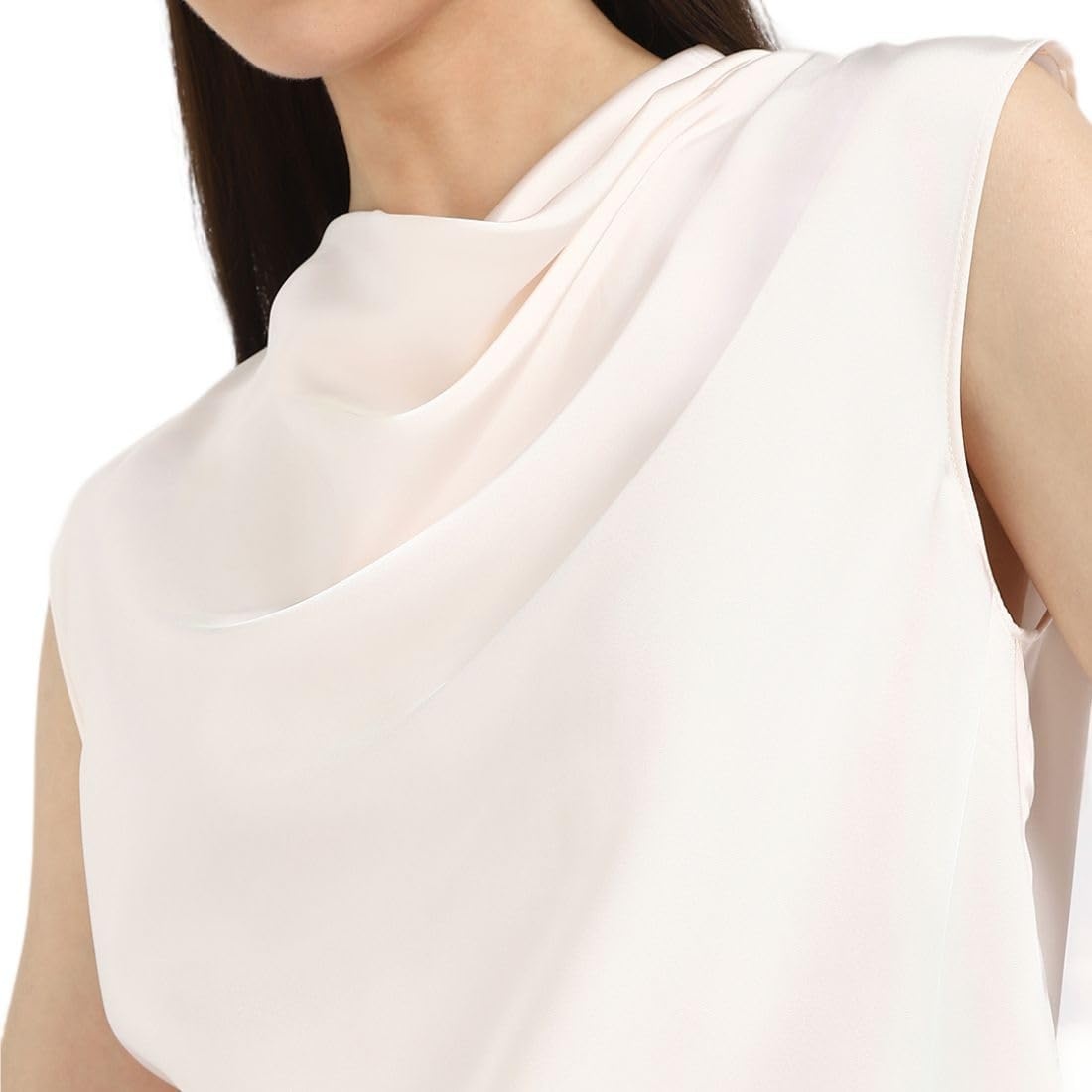 image:imageCalvin Klein Womens Satin Cowl Neck BlouseSea Salt