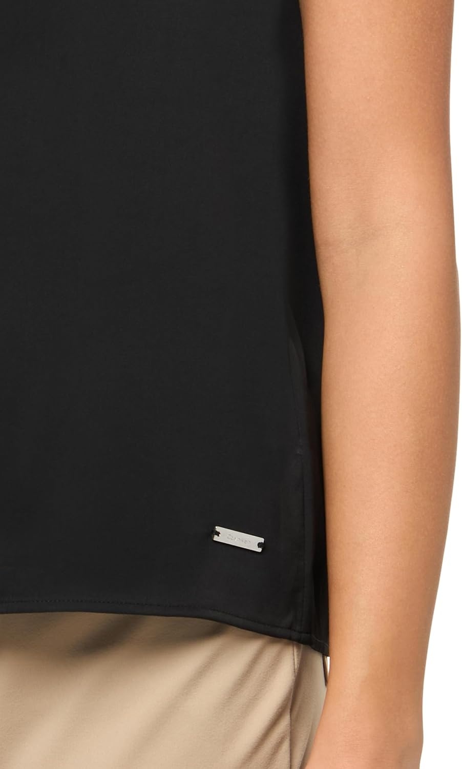 image:imageCalvin Klein Womens Satin High Neck Tank TopBlack