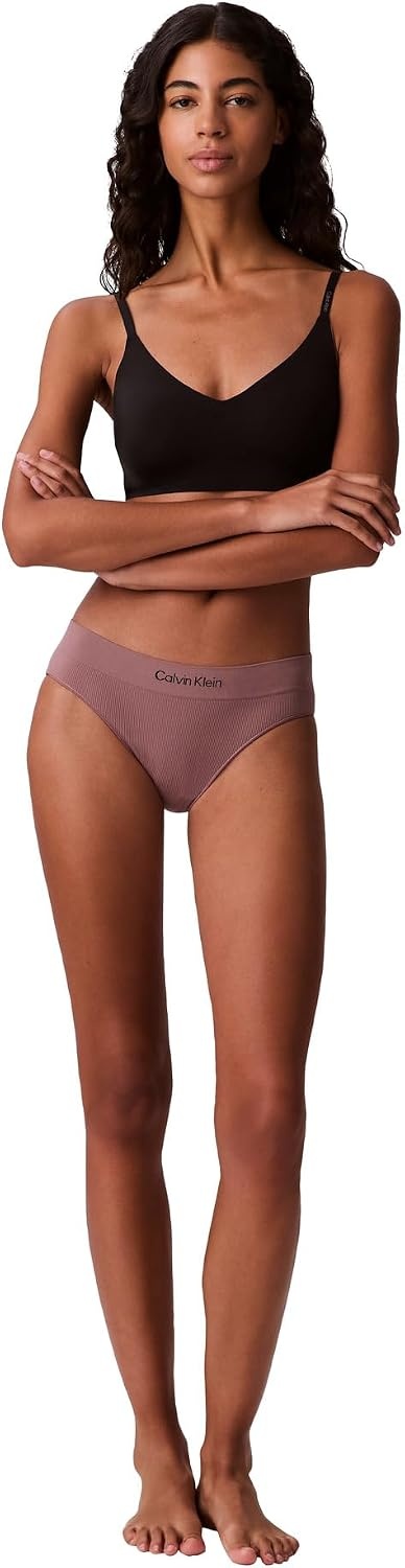 image:imageCalvin Klein Womens Seamless Rib Brief 3 PackBlackCedarRose Taupe