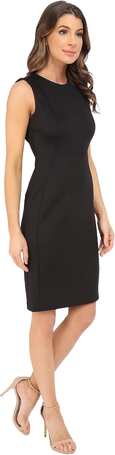 image:imageCalvin Klein Womens Sleeveless Midi Dress with High Low Ruffle SkirtDressBlack