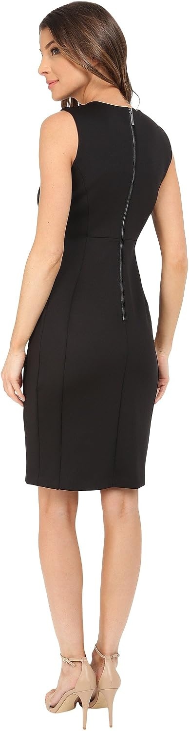 image:imageCalvin Klein Womens Sleeveless Midi Dress with High Low Ruffle SkirtDressBlack