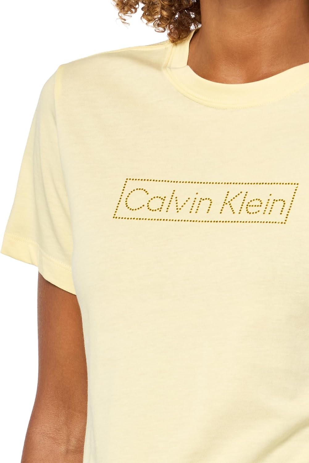 image:imageCalvin Klein Womens Slim Fit Cotton Modal Monogram TeeFrench Vanilla