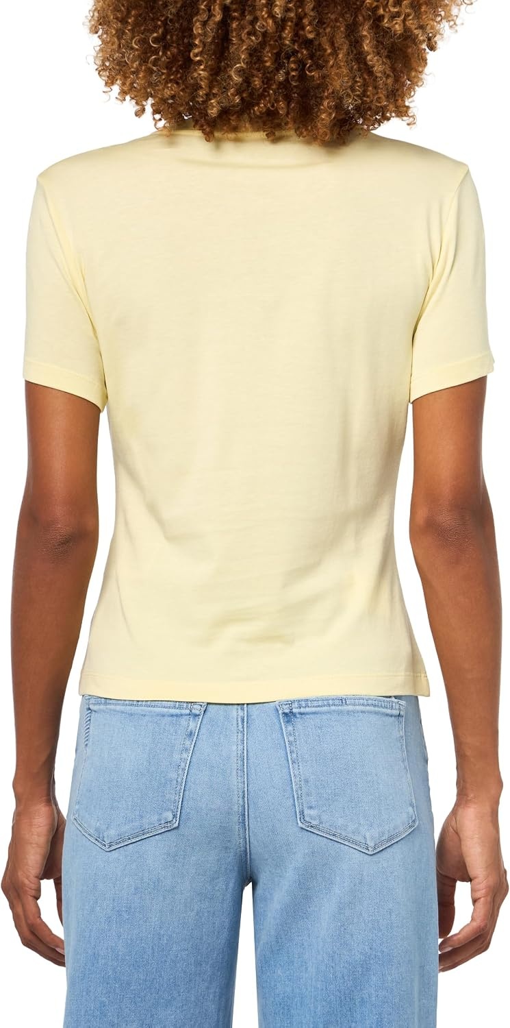 image:imageCalvin Klein Womens Slim Fit Cotton Modal Monogram TeeFrench Vanilla