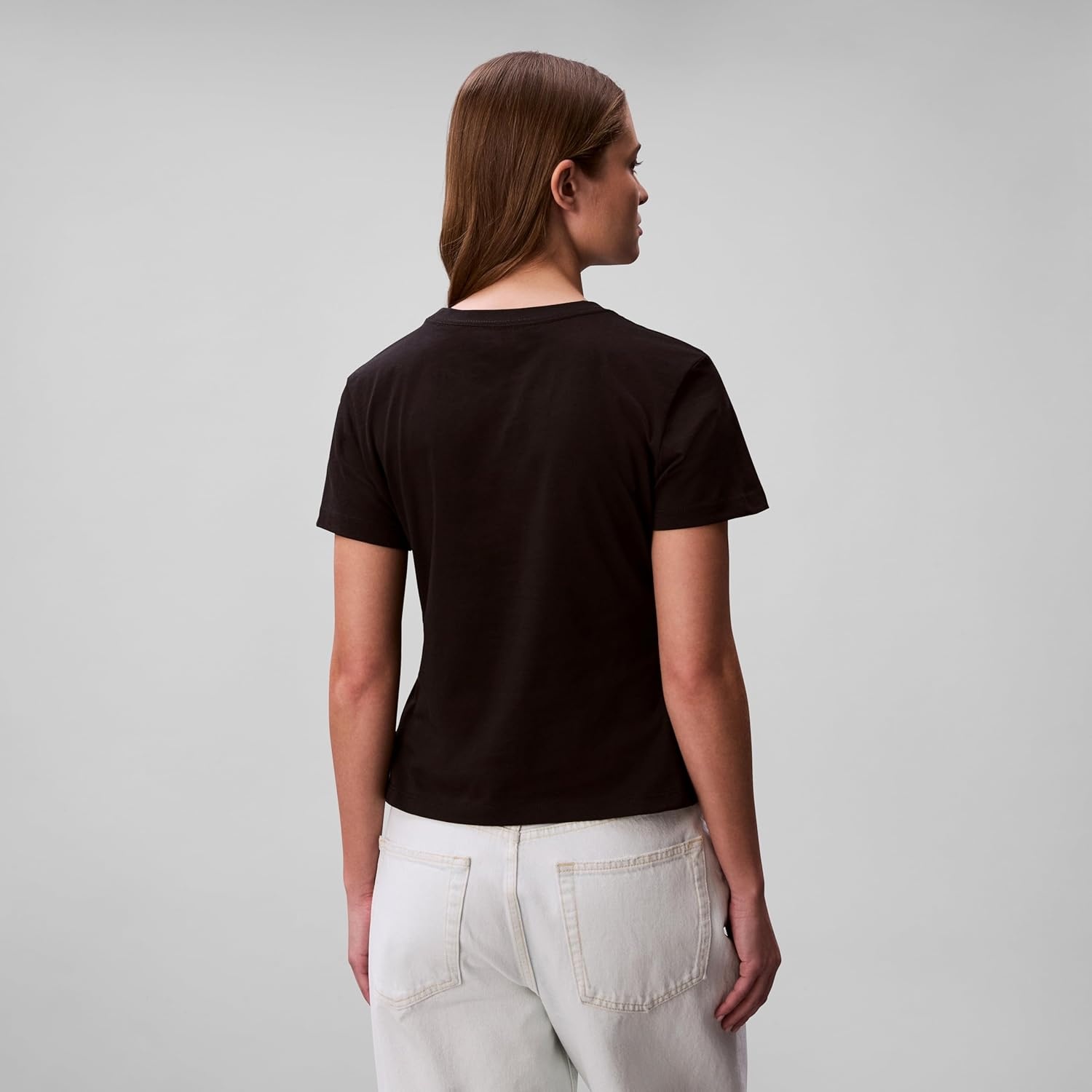 image:imageCalvin Klein Womens Slim Fit Graphic Monogram TeeBlack