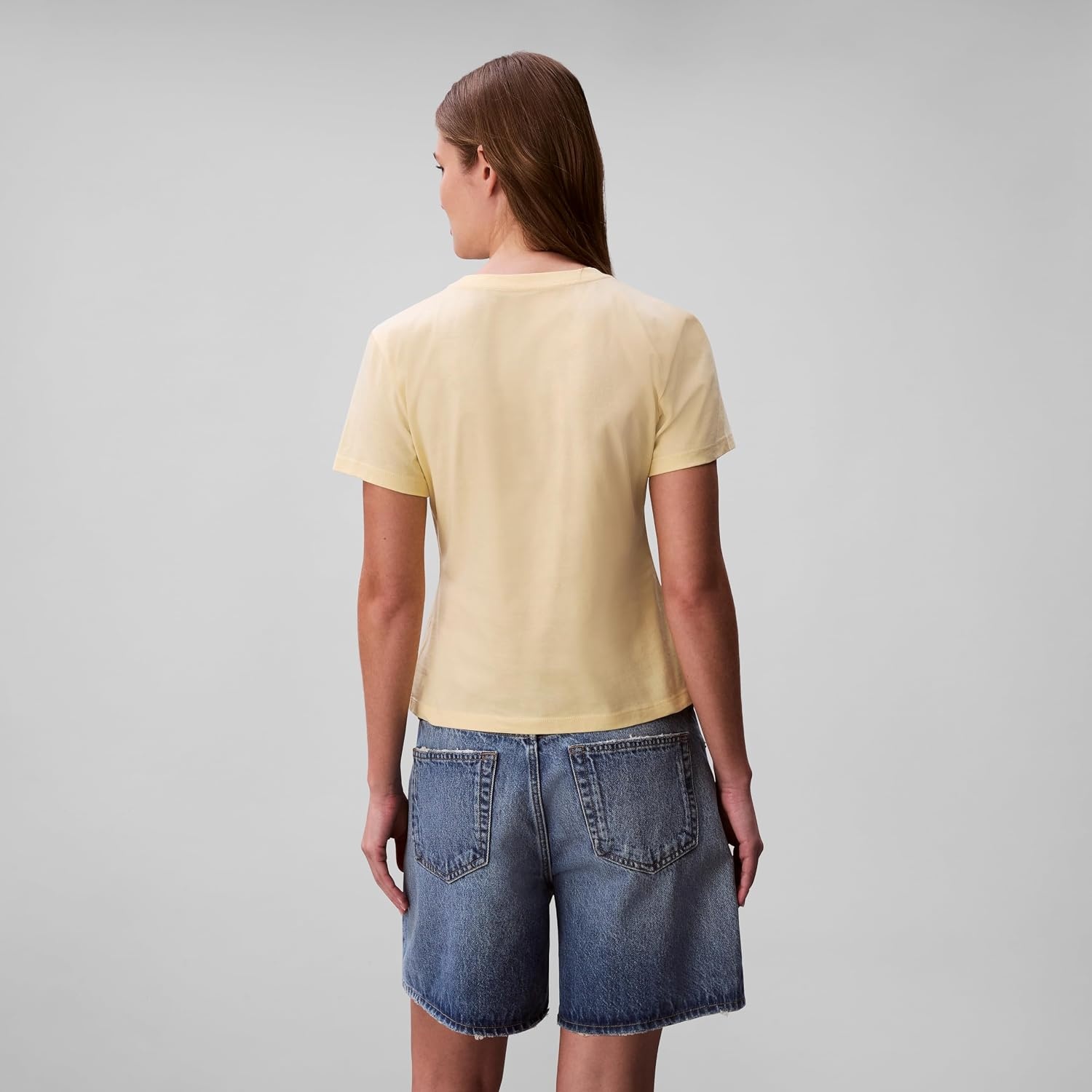 image:imageCalvin Klein Womens Slim Fit Graphic Monogram TeeFrench Vanilla