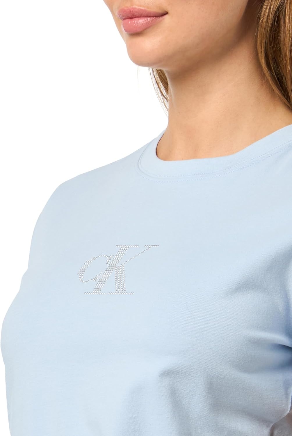 image:imageCalvin Klein Womens Slim Fit Monogram TeeBreezy Blue