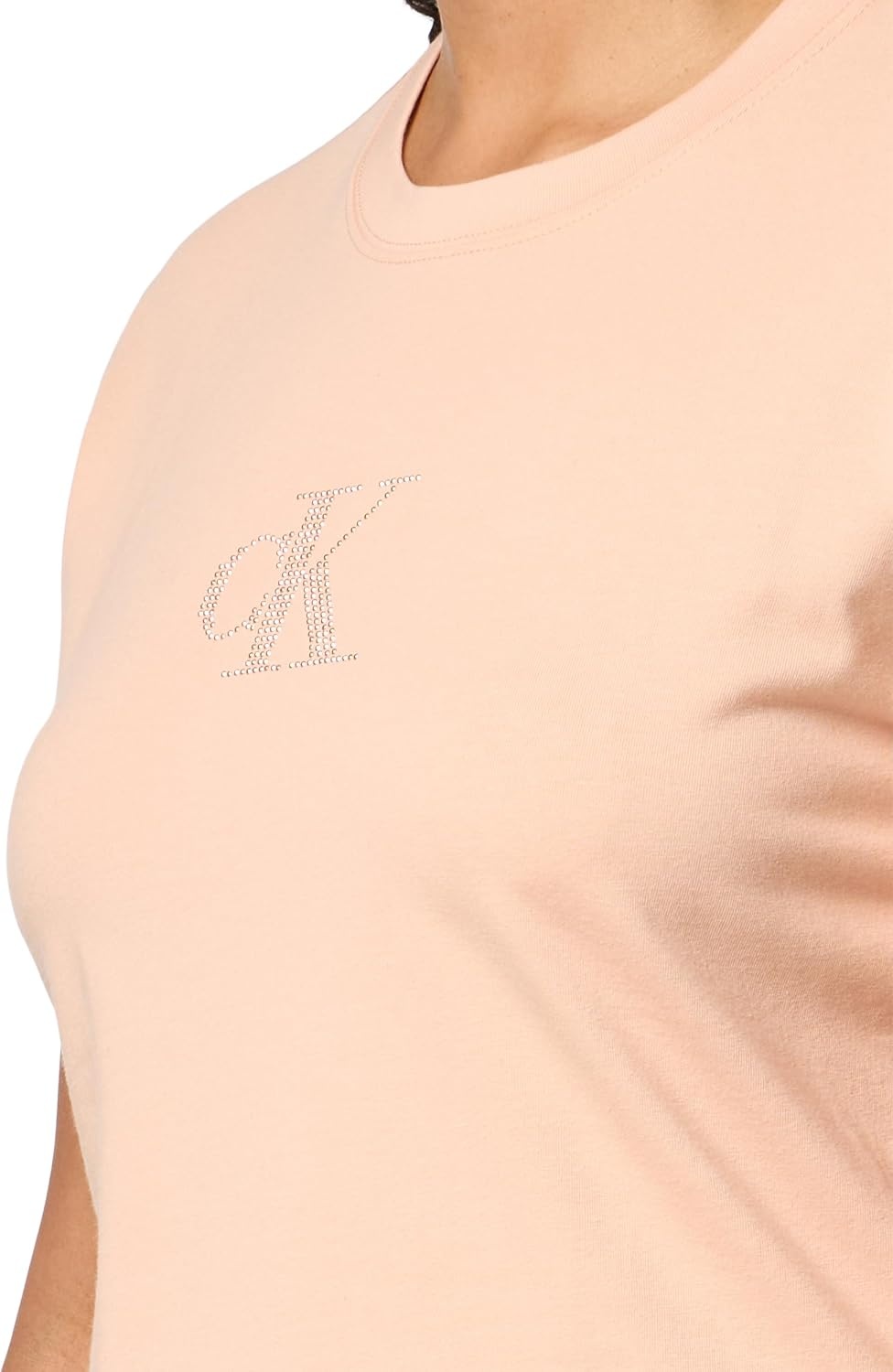 image:imageCalvin Klein Womens Slim Fit Monogram TeePink Sand