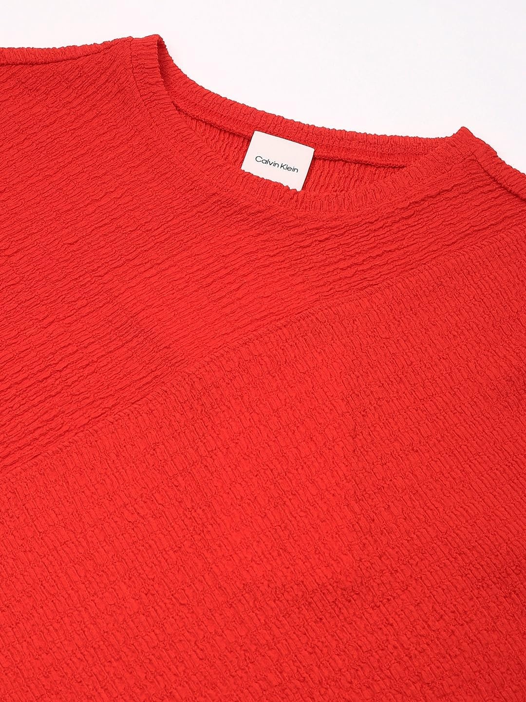 image:imageCalvin Klein Womens Textured Knit 34 Sleeve Top