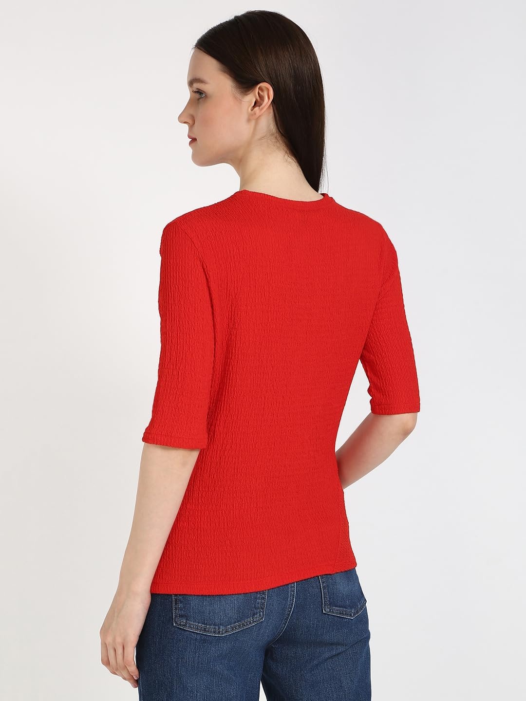 image:imageCalvin Klein Womens Textured Knit 34 Sleeve Top