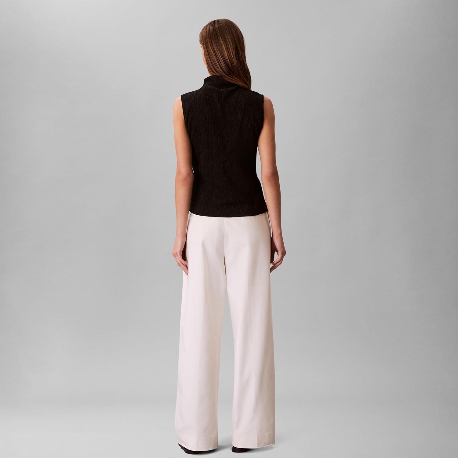 image:imageCalvin Klein Womens Textured Knit Mock Neck TopBlack