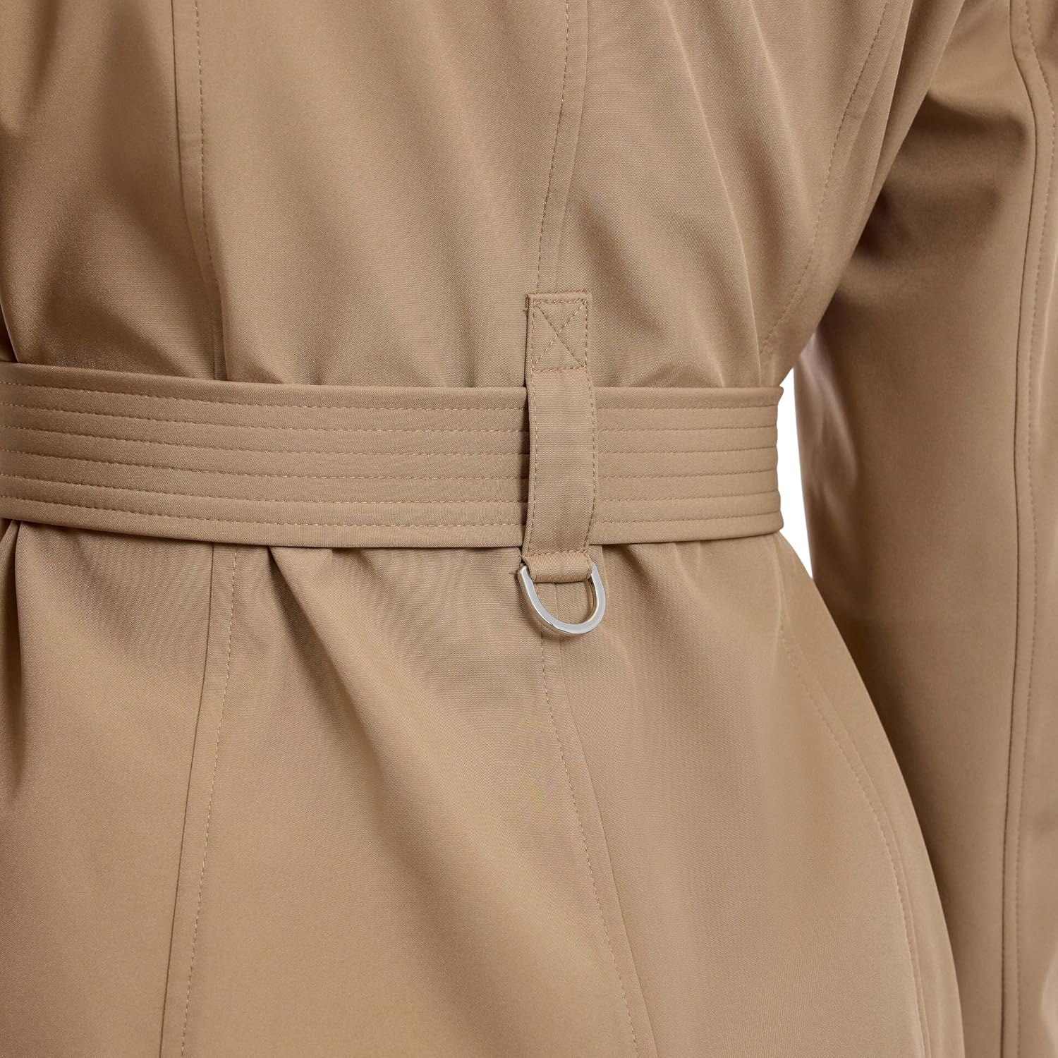 image:imageCalvin Klein Womens Trench Coat Double Breasted With Detachable Hood and BeltTiger Eye