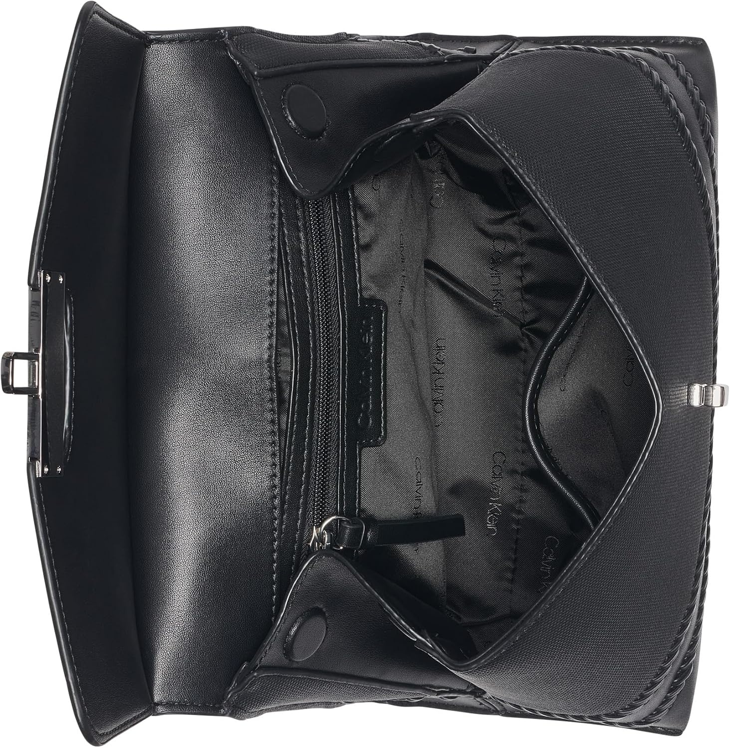 image:imageCalvin Klein womens Becky Top Handle Mini Bag Crossbody 2 in 1Black Canvas
