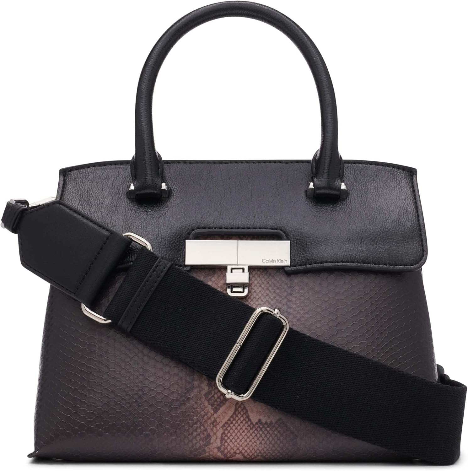 image:imageCalvin Klein womens Becky Top Handle Mini Bag Crossbody 2 in 1Black Ombre Snake