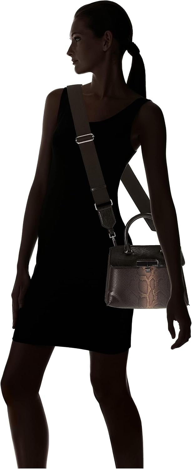 image:imageCalvin Klein womens Becky Top Handle Mini Bag Crossbody 2 in 1Black Ombre Snake