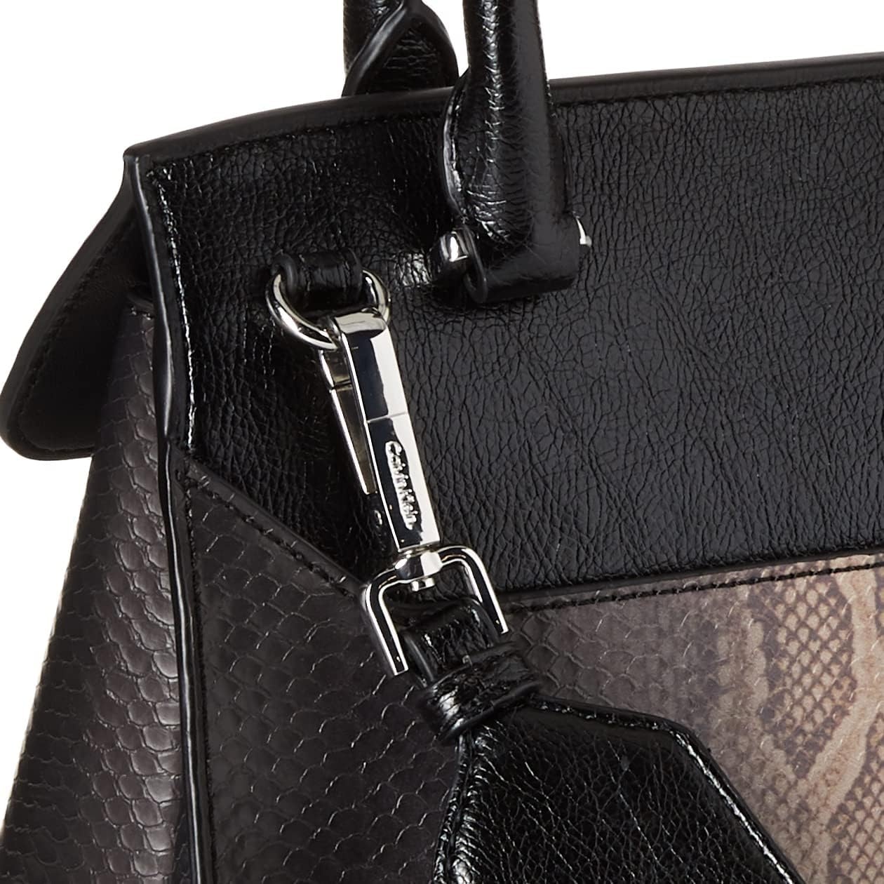 image:imageCalvin Klein womens Becky Top Handle Mini Bag Crossbody 2 in 1Black Ombre Snake