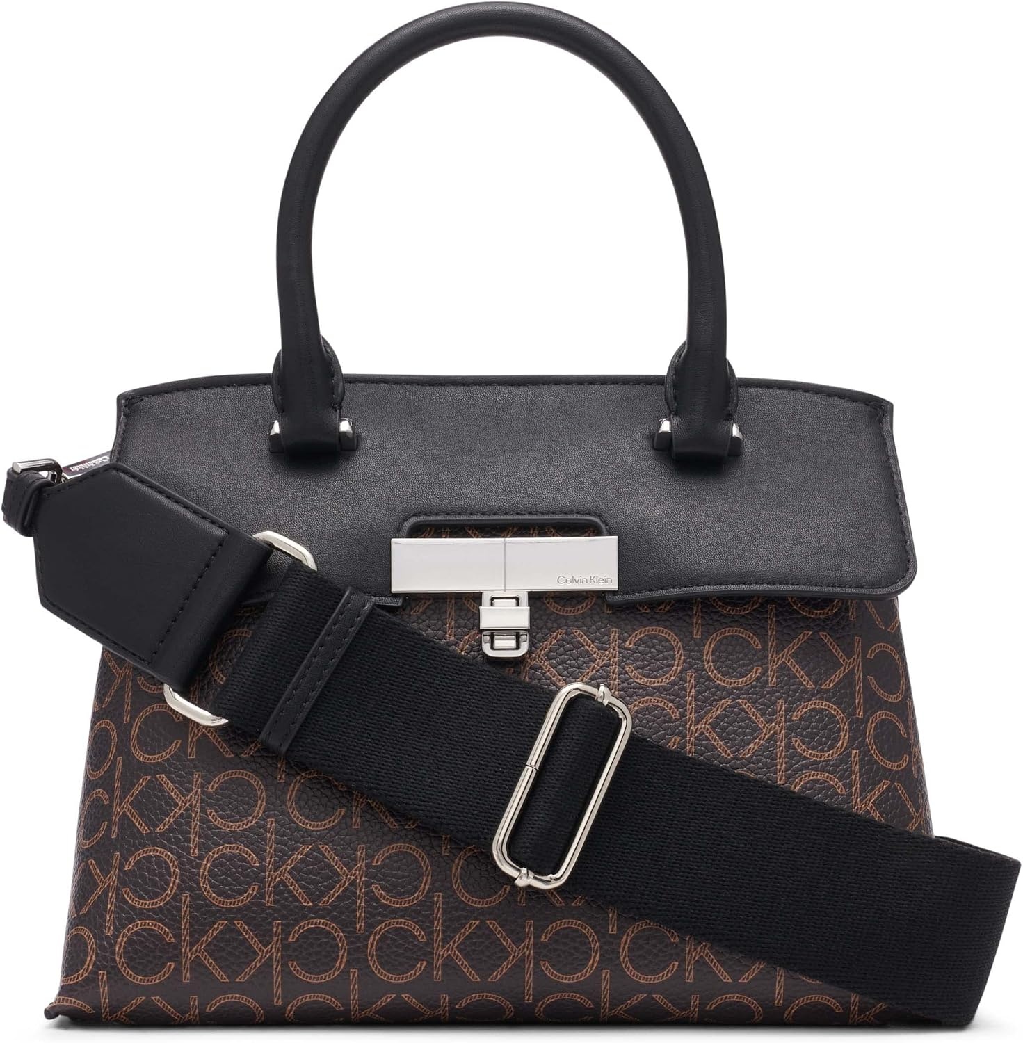 image:imageCalvin Klein womens Becky Top Handle Mini Bag Crossbody 2 in 1BrownKhakiBlack