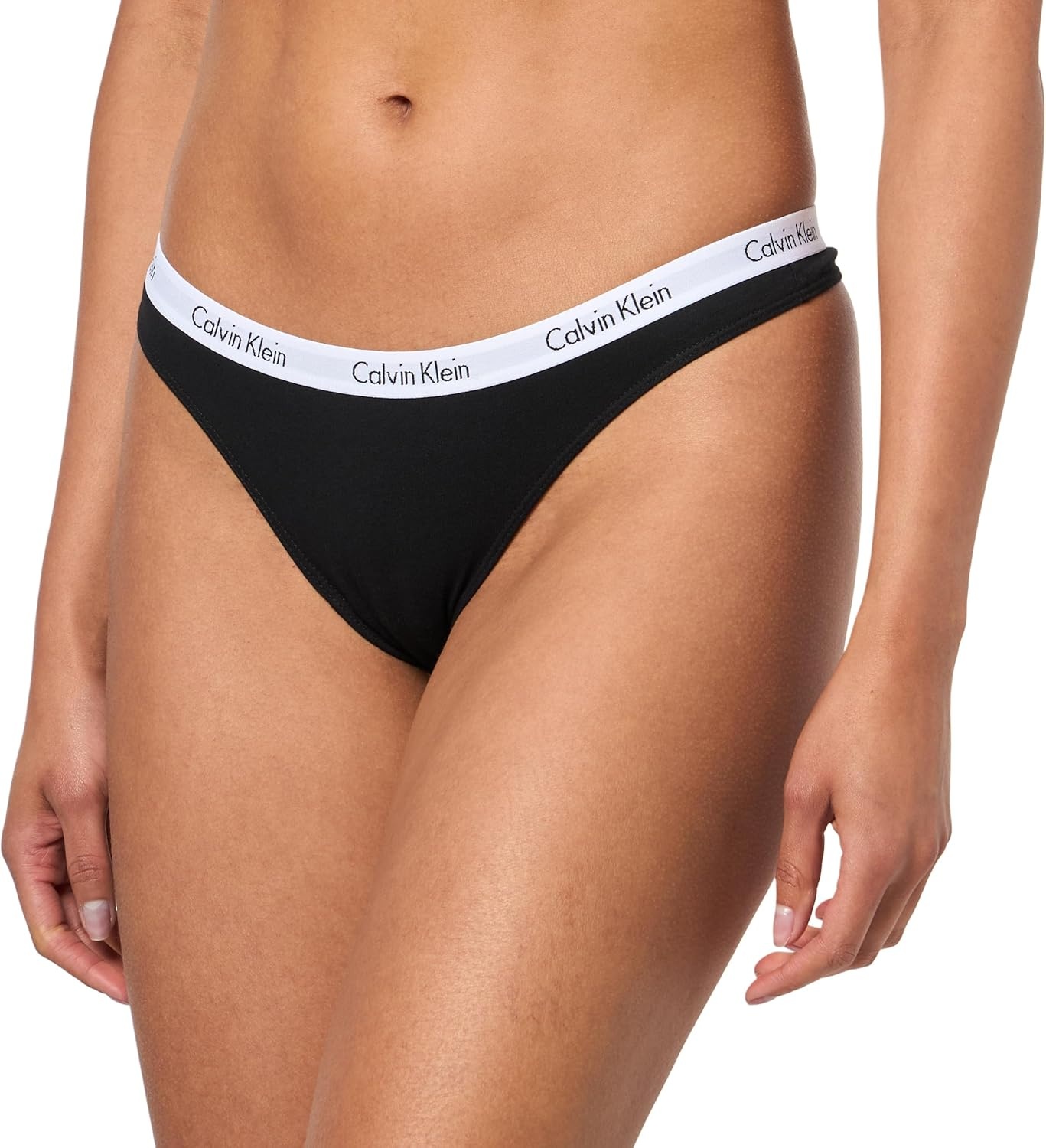 image:imageCalvin Klein womens Carousel Logo Cotton Stretch Thong Panties MultipackBlack Grey Heather Iceland Blue