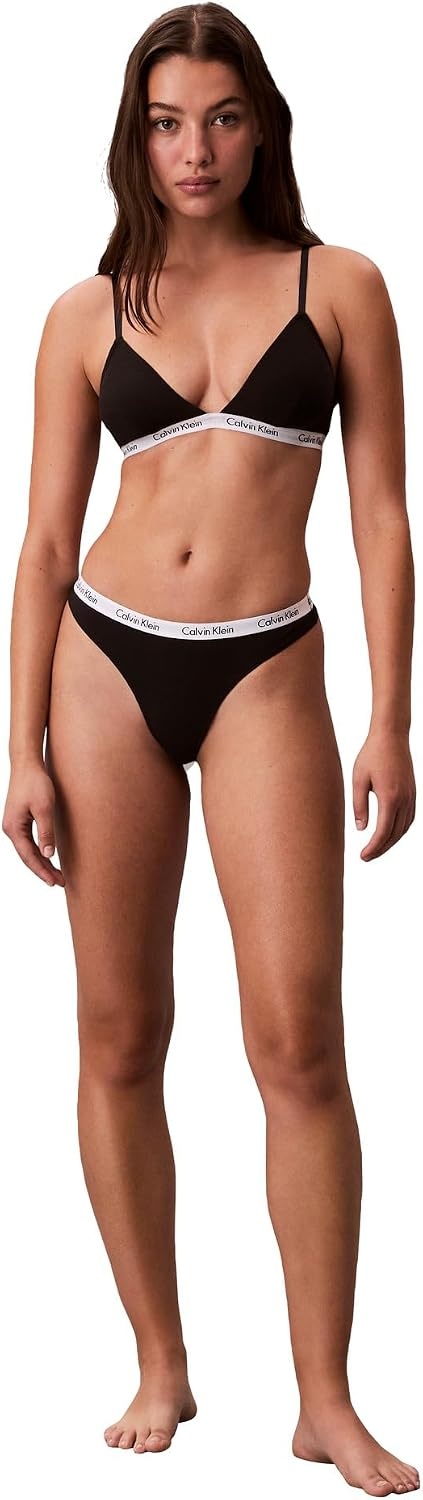 image:imageCalvin Klein womens Carousel Logo Cotton Stretch Thong Panties MultipackBlackCedarWhite With Ck Hearts