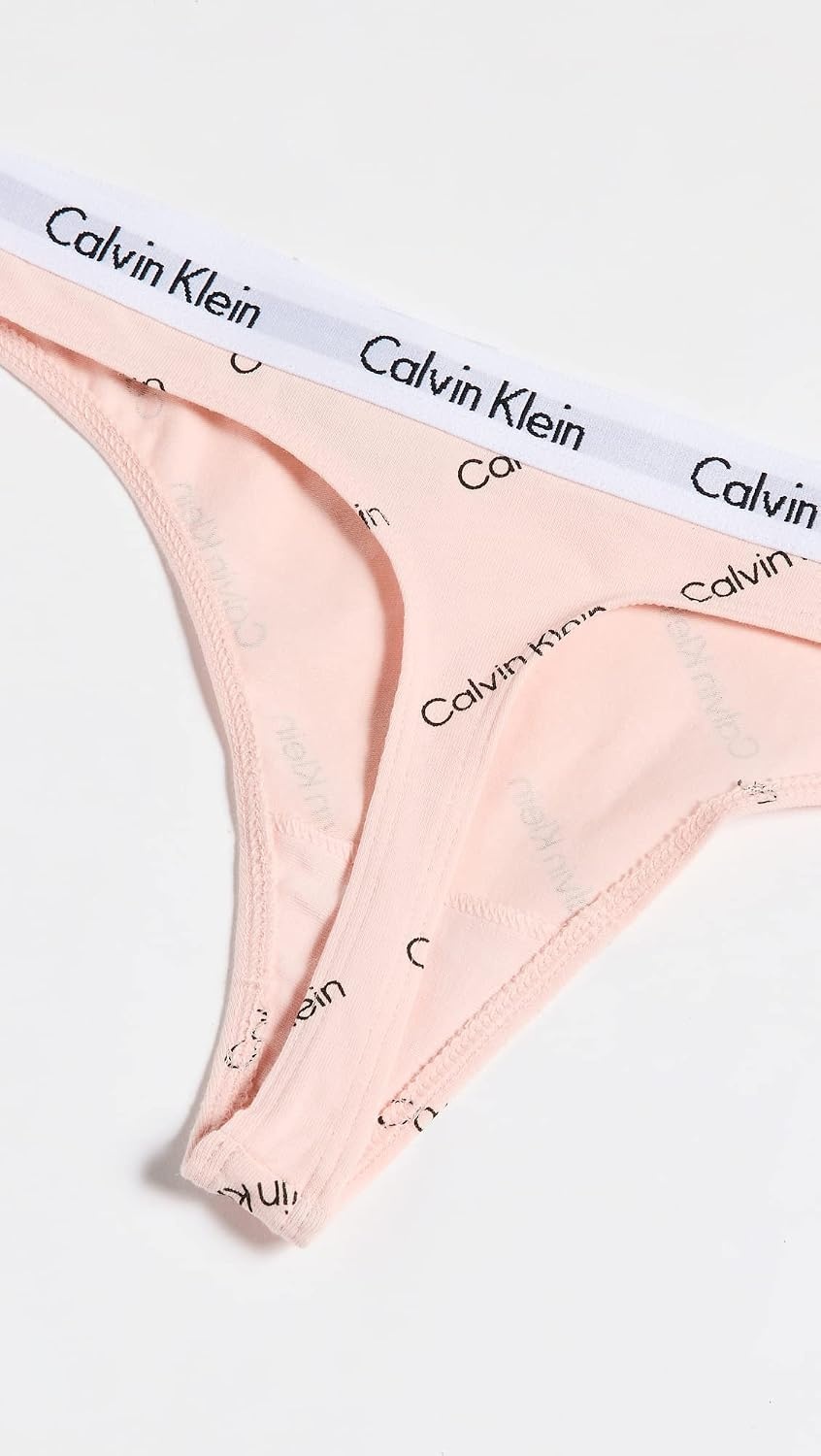 image:imageCalvin Klein womens Carousel Logo Cotton Stretch Thong Panties MultipackBlackGrey HeatherArchetype Diagonal Logo Nymphs Thigh