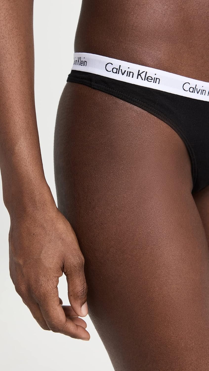 image:imageCalvin Klein womens Carousel Logo Cotton Stretch Thong Panties MultipackBlackGrey HeatherArchetype Diagonal Logo Nymphs Thigh