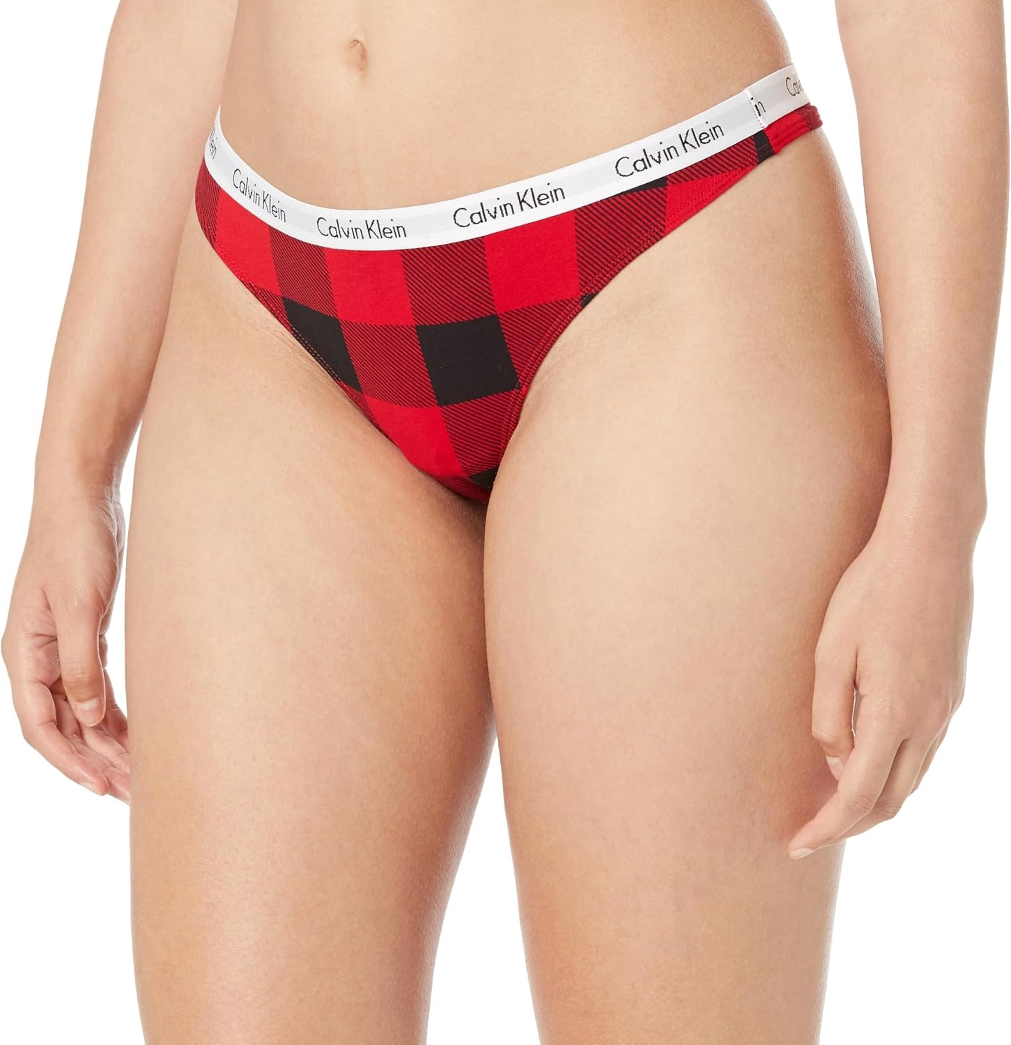 image:imageCalvin Klein womens Carousel Logo Cotton Stretch Thong Panties MultipackBlackGrey HeatherSmall Buff Check Obsess