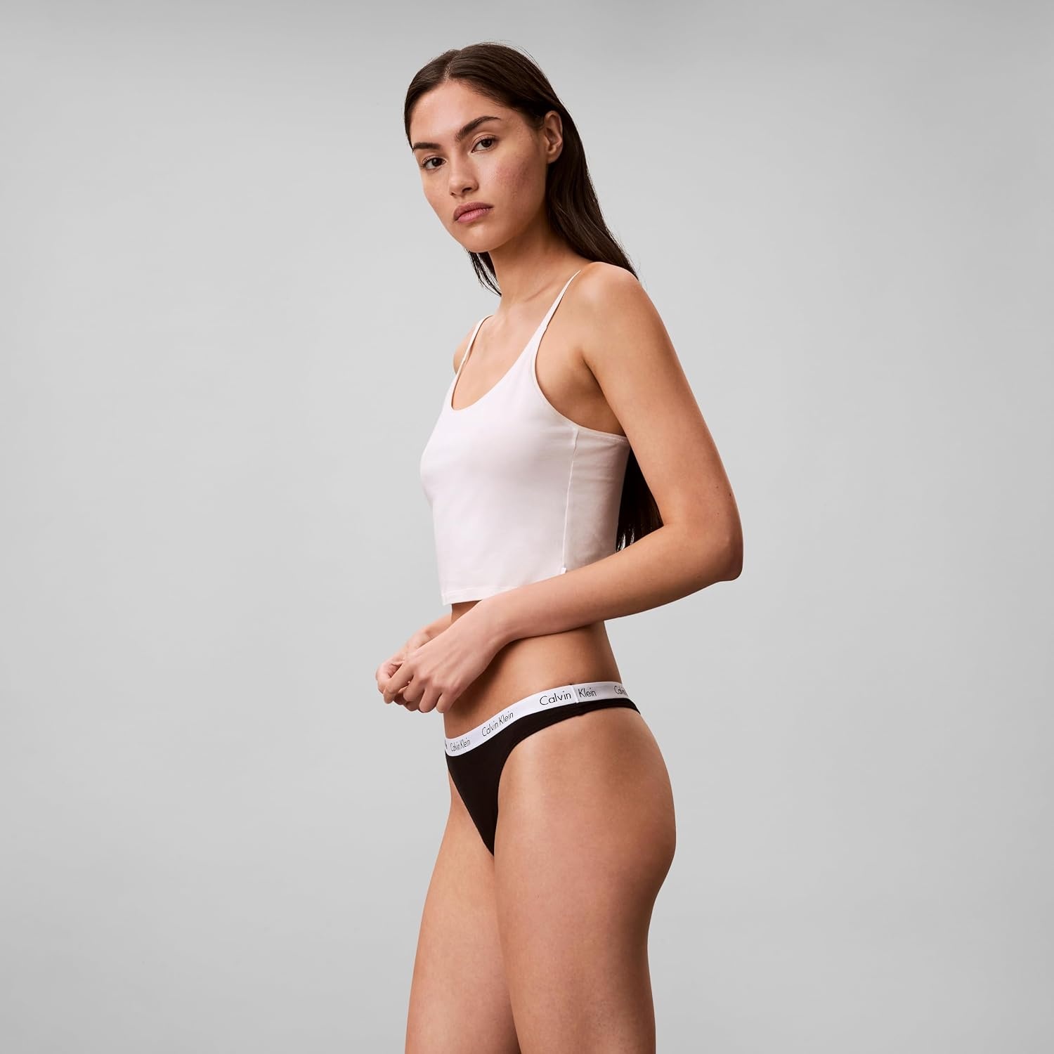 image:imageCalvin Klein womens Carousel Logo Cotton Stretch Thong Panties MultipackBlackNymphs ThighAll Over Mini Ck Grey Heather