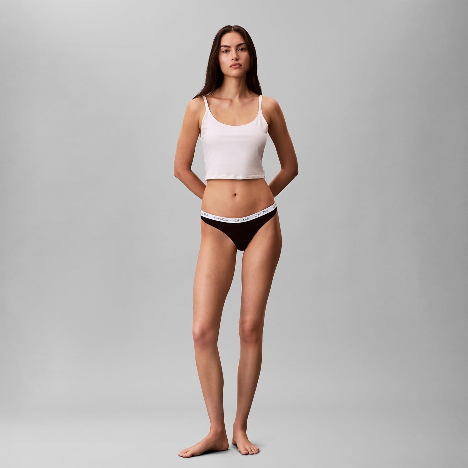 image:imageCalvin Klein womens Carousel Logo Cotton Stretch Thong Panties MultipackBlackNymphs ThighAll Over Mini Ck Grey Heather