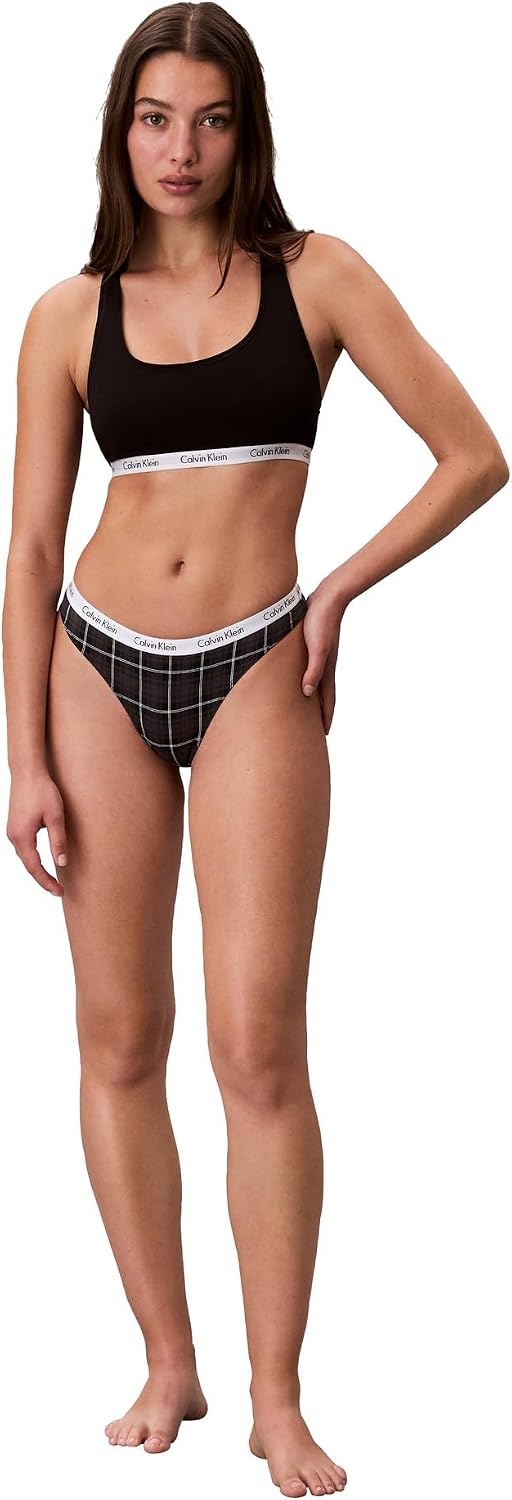 image:imageCalvin Klein womens Carousel Logo Cotton Stretch Thong Panties MultipackBlackObsessDunn Plaid Black