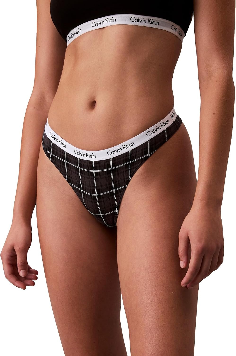 image:imageCalvin Klein womens Carousel Logo Cotton Stretch Thong Panties MultipackBlackObsessDunn Plaid Black