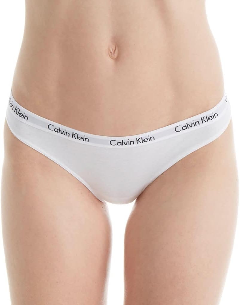 image:imageCalvin Klein womens Carousel Logo Cotton Stretch Thong Panties MultipackBlackWhiteGrey