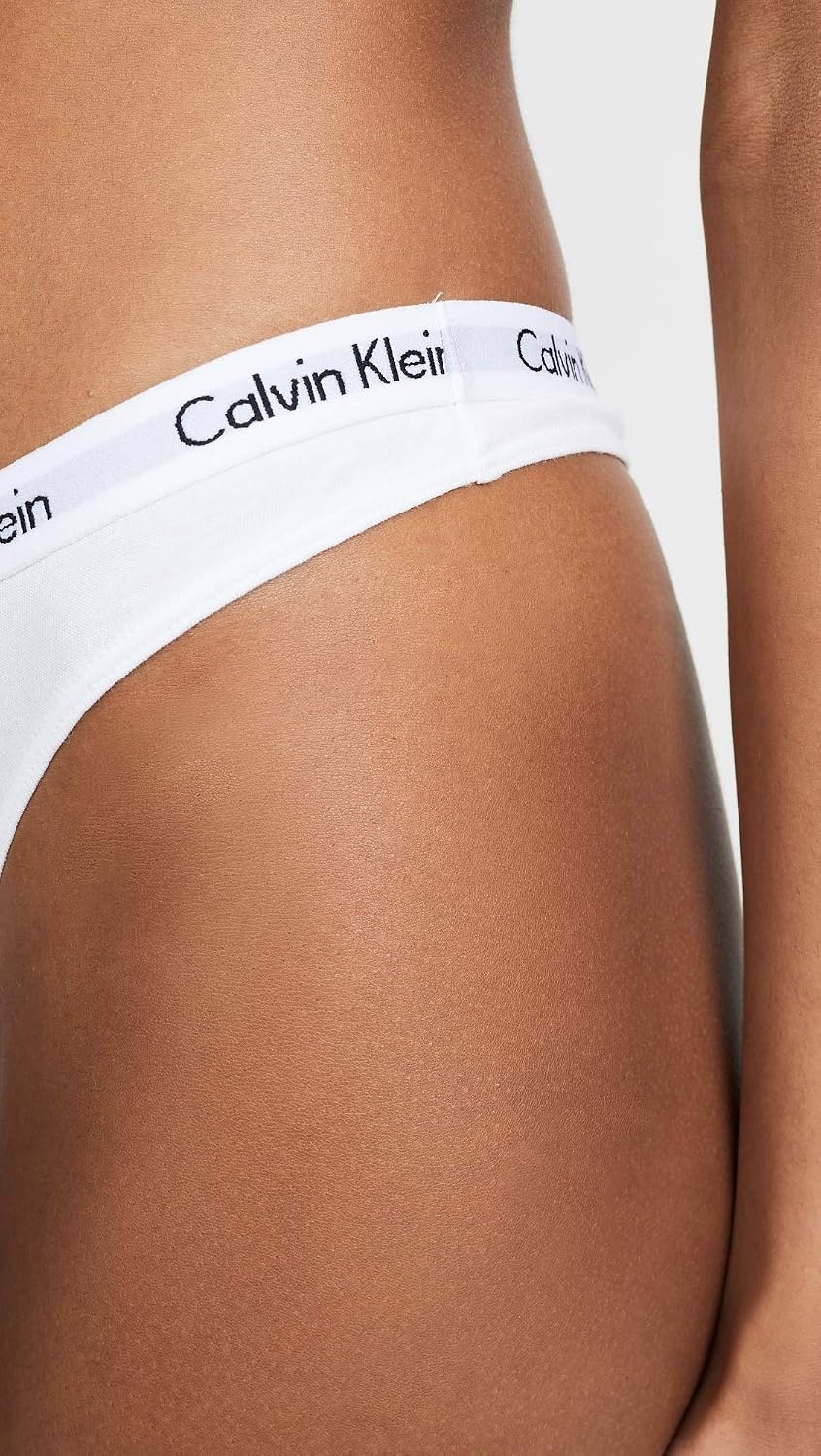 image:imageCalvin Klein womens Carousel Logo Cotton Stretch Thong Panties MultipackBlackWhiteStellar