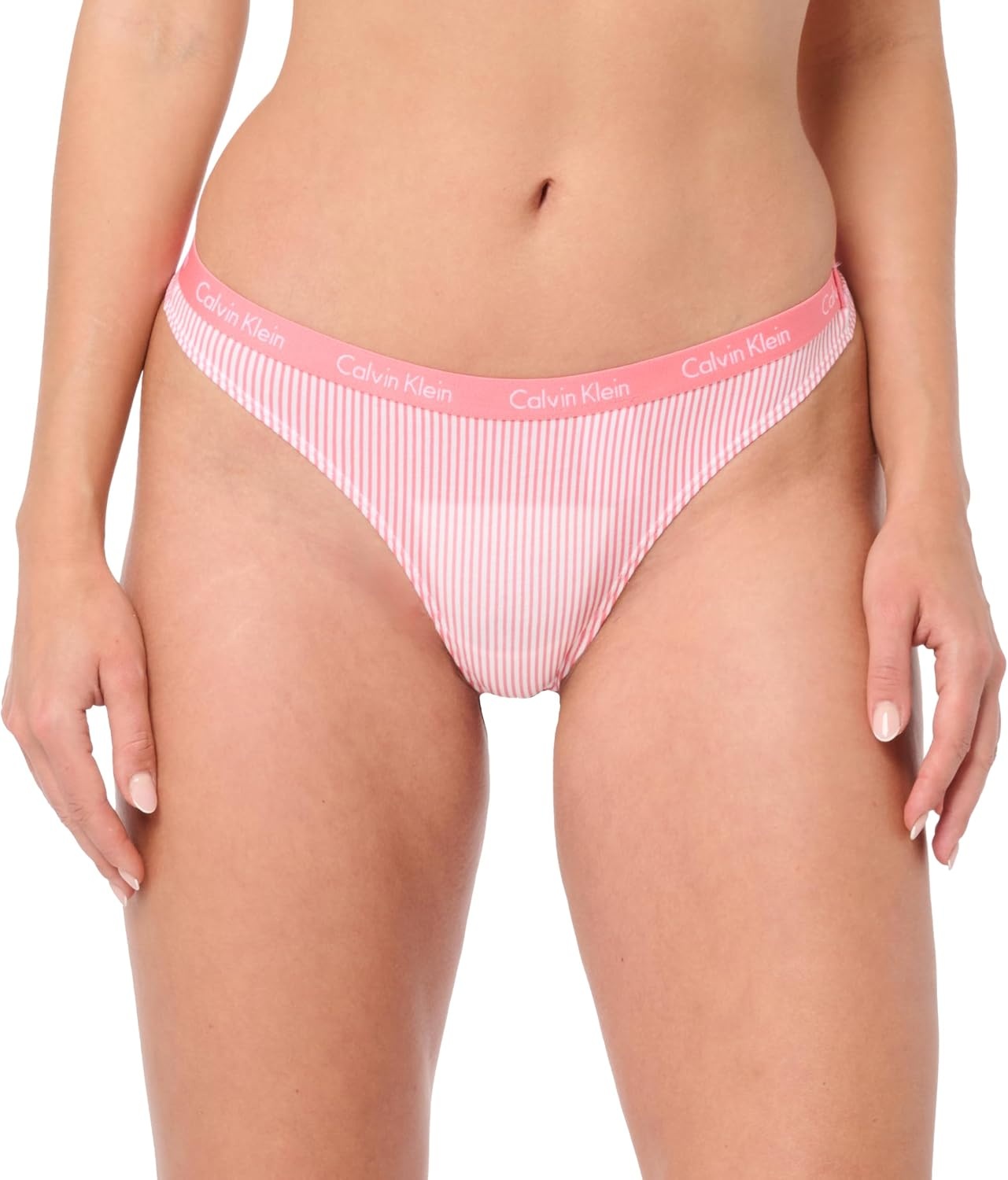 image:imageCalvin Klein womens Carousel Logo Cotton Stretch Thong Panties MultipackEvolve Grey Heather Seersucker Stripeevolve