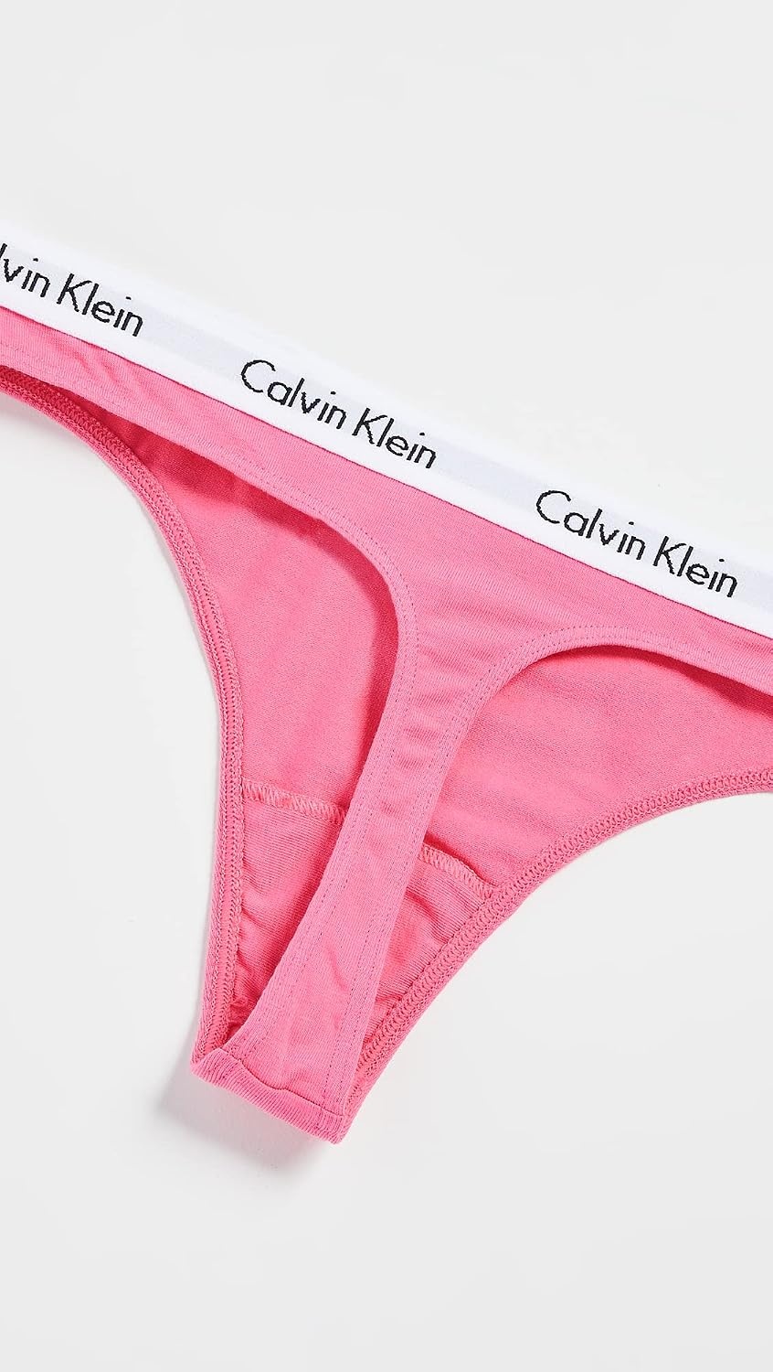 image:imageCalvin Klein womens Carousel Logo Cotton Stretch Thong Panties MultipackFeeder Striperipe BerryGrey HeatherPink Smoothie