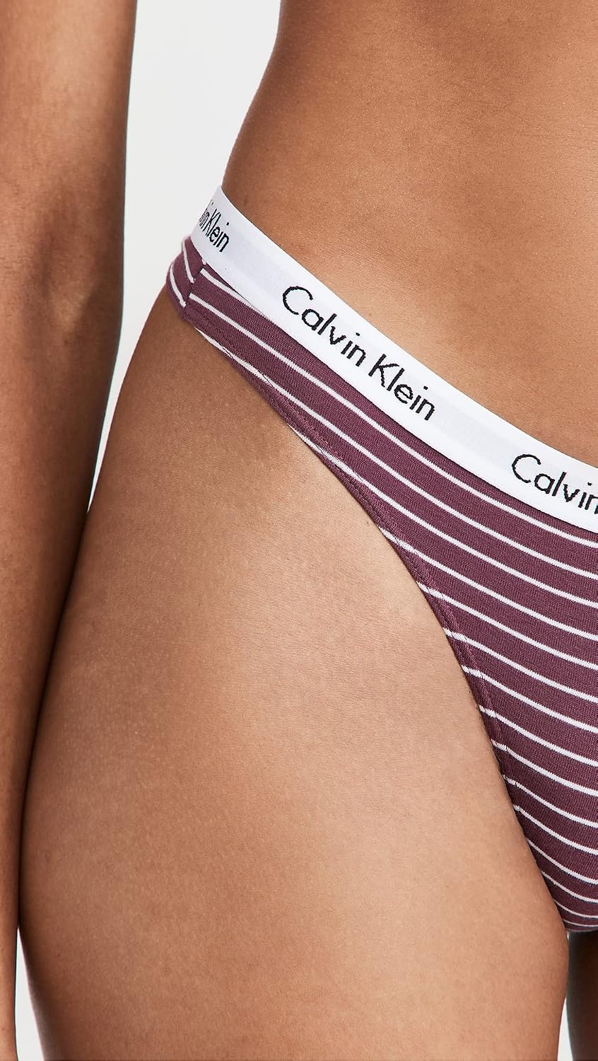 image:imageCalvin Klein womens Carousel Logo Cotton Stretch Thong Panties MultipackFeeder Striperipe BerryGrey HeatherPink Smoothie