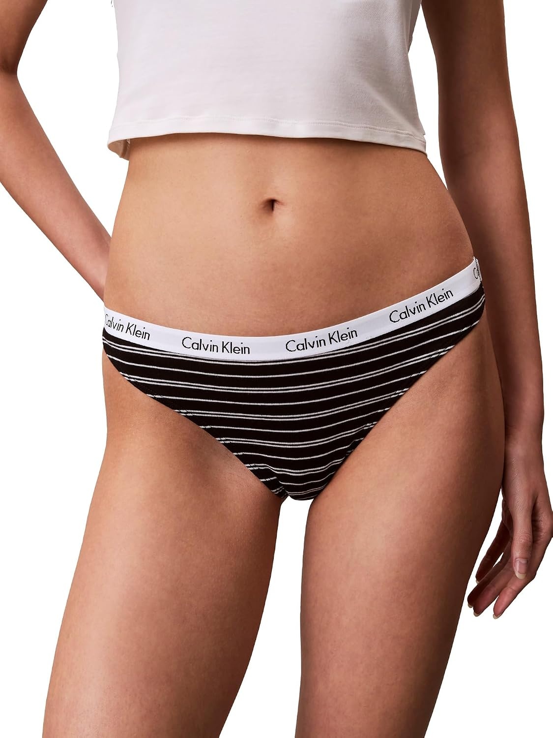 image:imageCalvin Klein womens Carousel Logo Cotton Stretch Thong Panties MultipackGrey HeatherWhiteEmmy Stripe Black
