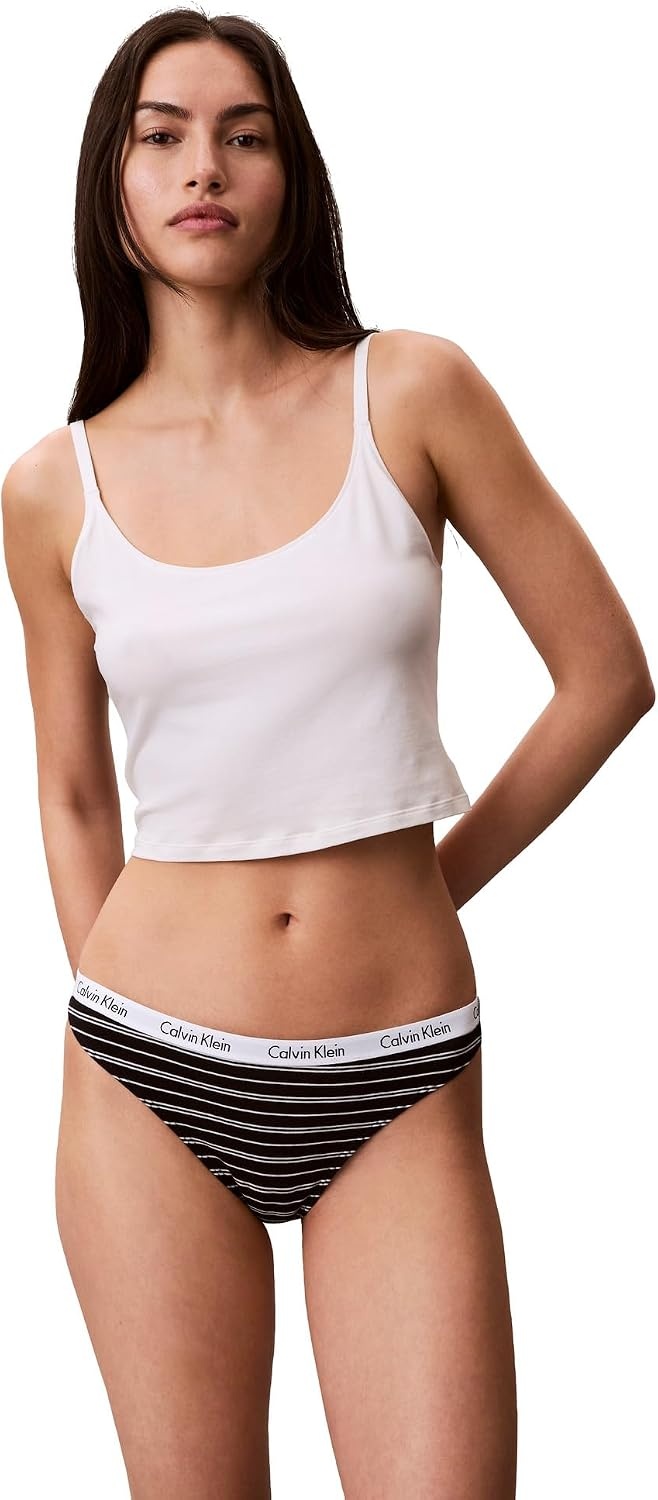 image:imageCalvin Klein womens Carousel Logo Cotton Stretch Thong Panties MultipackGrey HeatherWhiteEmmy Stripe Black