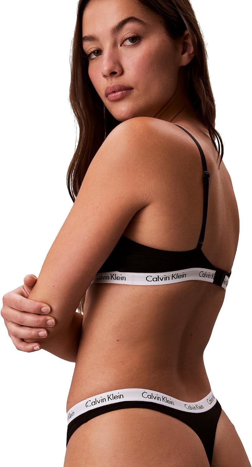image:imageCalvin Klein womens Carousel Logo Cotton Stretch Thong Panties MultipackShoreline Grey Heather Large Tossed Ckcitronella