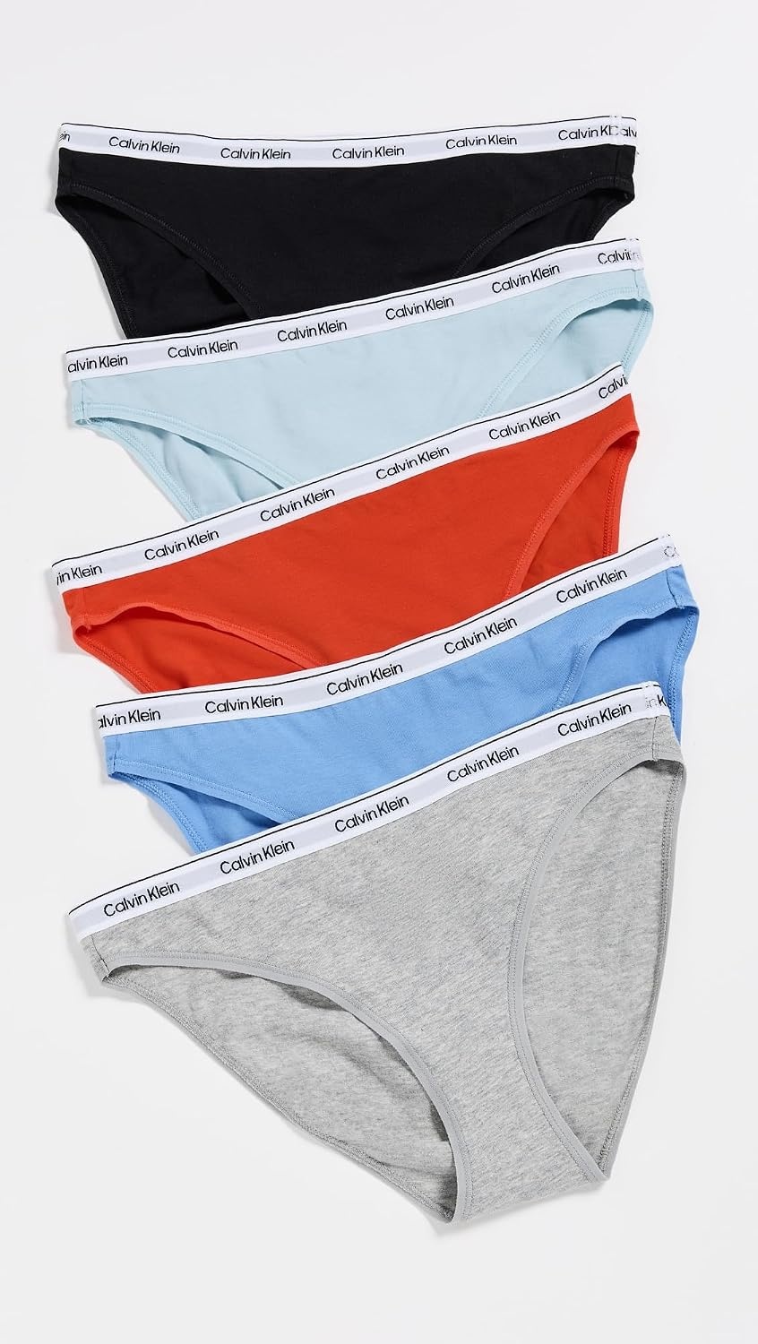 image:imageCalvin Klein womens Modern Logo Bikini 5packBlackGrey HeatherSterling BlueGlacierMolten