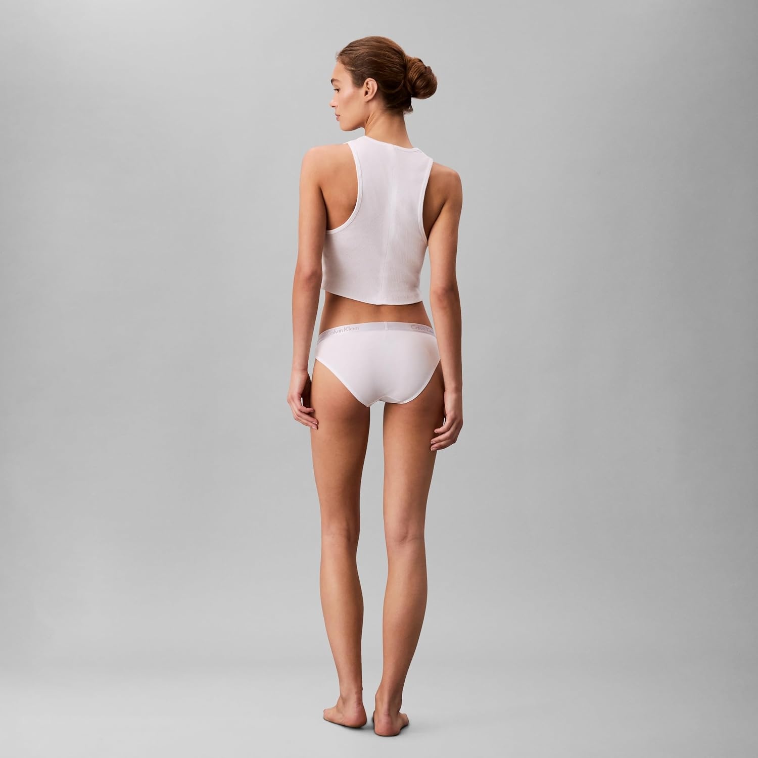image:imageCalvin Klein womens Motive Cotton Multipack Bikini Panty 3 PackBlackClassic WhiteGrey Heather