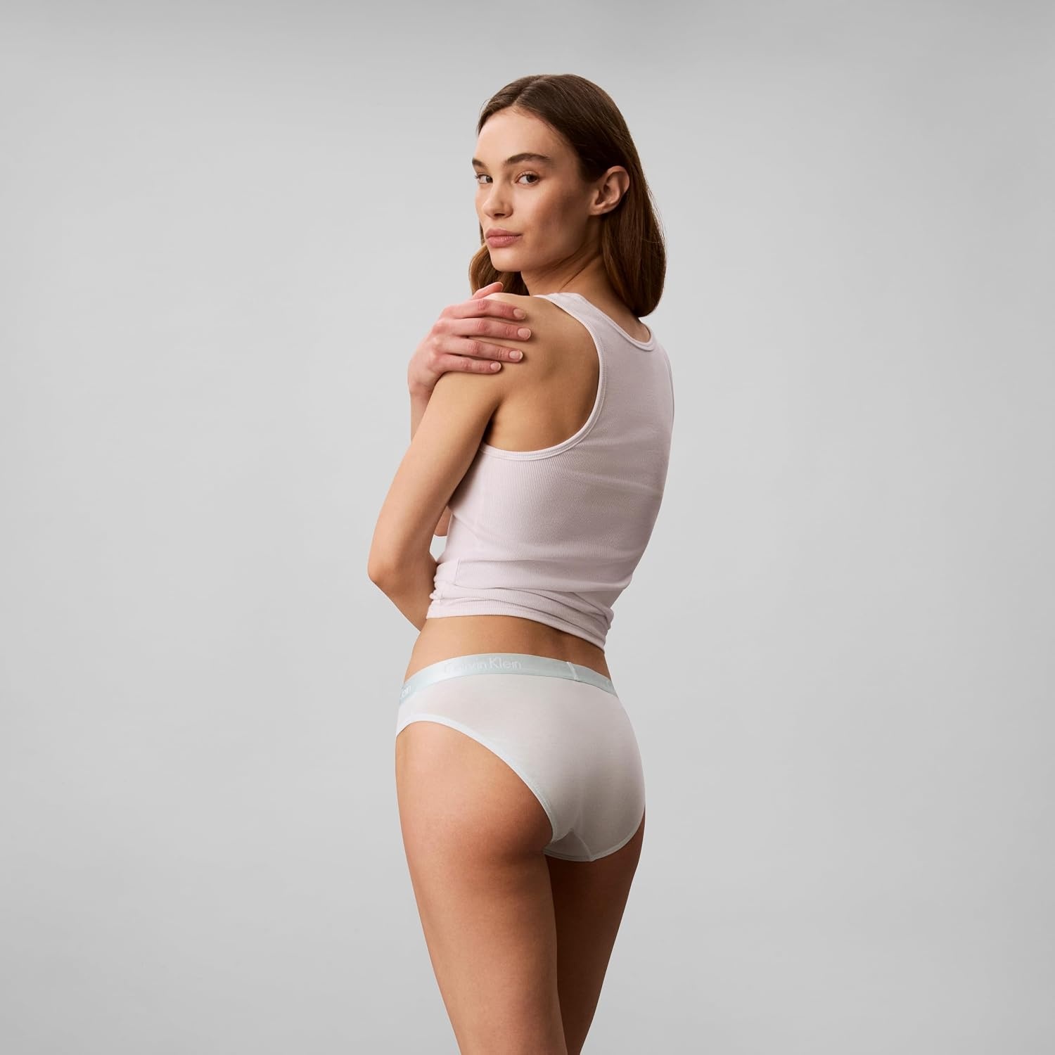 image:imageCalvin Klein womens Motive Cotton Multipack Bikini Panty 3 PackBlue GlassSnow HeatherMarching Stripe Blue Glass