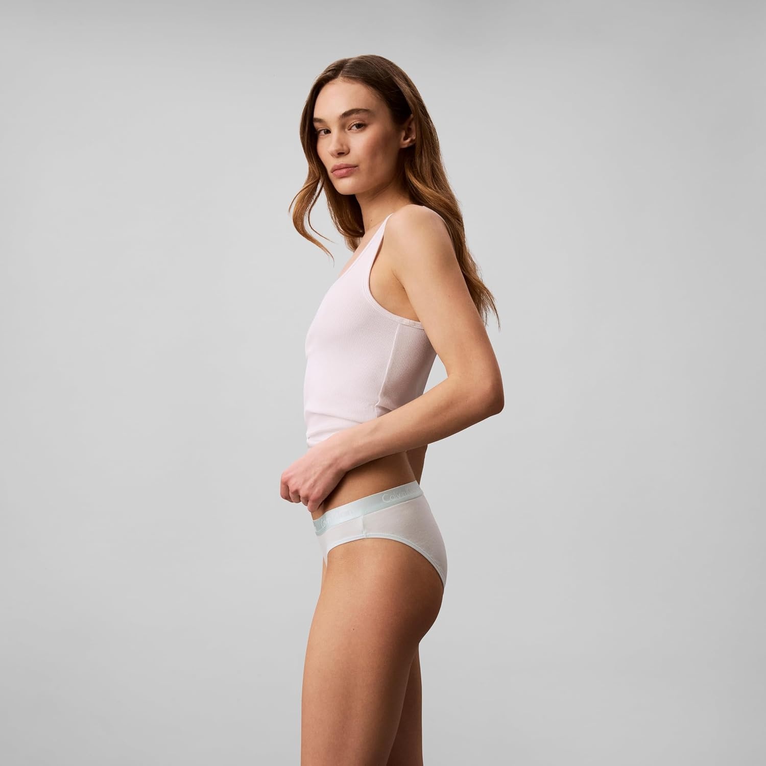 image:imageCalvin Klein womens Motive Cotton Multipack Bikini Panty 3 PackBlue GlassSnow HeatherMarching Stripe Blue Glass